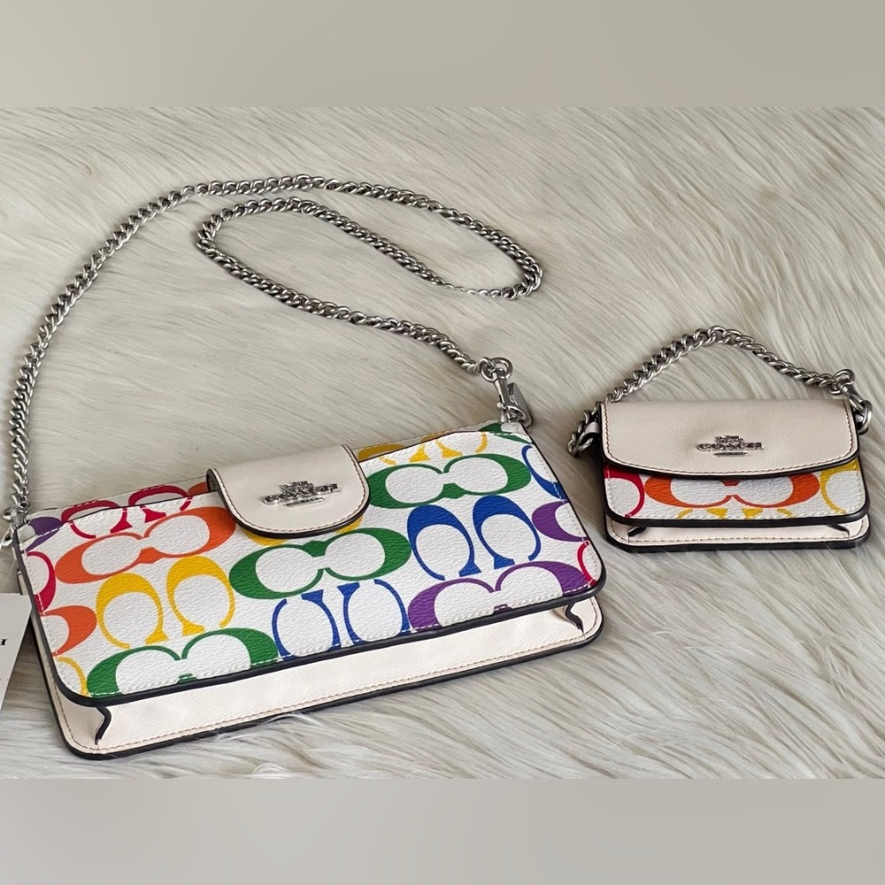 C4697 - Coach Poppy Crossbody in Rainbow Signature Canvas - Picture 5 of 15